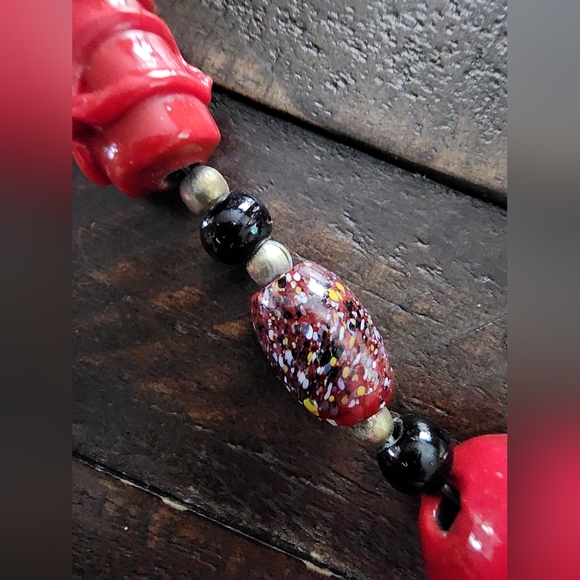 VINTAGE NECKLACE HANDCRAFTED AFRICAN ARTISAN BEADS - Picture 8 of 16